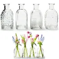 12 x kleine Vasen aus Glas Vintage - Blumenvasen Tischvasen Glasvasen Dekoflaschen Glasflaschen Glasfläschchen Deko-Flaschen (Modell 2, H 13,5 cm - Ø 6,5 cm)