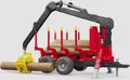 Bruder 02252 Rückeanhänger mit Ladekran - 4 Baumstämme - Holzgreifer -