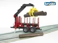 Bruder 02252 Rückeanhänger mit Ladekran 4 Baumstämmen und Holzgreifer 1:16