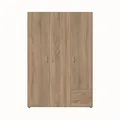Stella Trading BASE Zeitloser Kleiderschrank in drei verschiedenen Größen - Vielseitiger Drehtürenschrank in Eiche Sonoma Optik - 120 x 177 x 52 cm (B/H/T)