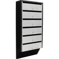 Rottner Briefkasten T06368 Depot 6 silber/schwarz, aus Stahl, 82,4 x 38,5 x 14 cm
