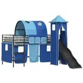 vidaXL Kinderloftbett Schwarz und Blau 80 x 200 cm Metall