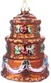 BRUBAKER Torte Bunt- Handbemalte Weihnachtskugel aus Glas - Mundgeblasener Christbaumschmuck Figuren lustig Deko Anhänger Baumkugel - ca. 11 cm