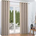 Beautissu 2er Set Thermovorhang Gardine 140x245 cm Sand – Ösen Thermogardine Set – Ösenvorhang isolierend Kälte- & Hitzeschutz – Vorhang verdunkelnd Wohnzimmer, Schlafzimmer – Amelie to