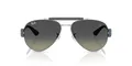 Ray-Ban Rb3762m Scuderia Ferrari Collection Runde Sonnenbrille, Farbverlauf Silber/Grau, 58 mm