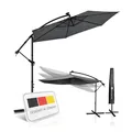 Juskys Ampelschirm Brazil 3 m Kurbel & Ständer - UV-Schutz wasserabweisend knickbar Sonnenschirm