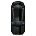 Rennstreifen Racing Stripes 5mx15cm und 10mx5cm Rallystreifen Viperstreifen für Fahrzeuge Auto Kfz Zubehör Tuning Streifen für Motorhaube Dach Heck (Schwarz Glanz/Schwefelgelb)