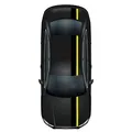 Rennstreifen Set Schwarz Glanz/Schwefelgelb Stripes Zubehör Auto Haube Dach