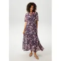Aniston CASUAL Sommerkleid mit fantasievollem Blumen- und Paisley-Druck blau|gelb|orange|rosa 42