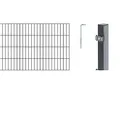 Alberts 650667 Doppelstabmattenzaun als 8 tlg. Zaun-Komplettset | verschiedene Längen und Höhen | anthrazit | Höhe 80 cm | Länge 6 m