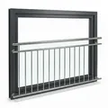 Mucola Brüstungsgeländer Balkongeländer Fenster Geländer Edelstahl Silber V2A Handlauf, 225 cm Länge, 90 cm Höhe, Stück, Premium-Geländer, V2A Edelstahl silberfarben 225 cm x 90 cm