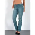 ESRA Straight-Jeans Damen Jeans Geradeschnitt Stretch Jeans Damen Regular Fit G4 Sale High Waist Jeans Damen Straight Hose Regular Jeans bis Große Größe blau 36