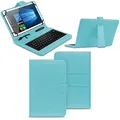 NAmobile Tastatur Schutzhülle kompatibel mit Xiaomi Redmi Pad SE Tasche Keyboard USB Hülle QWERTZ Standfunktion Universal Cover, Farben:Türkis