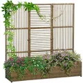Outsunny Polyrattan, Sand, Metall, 103x29x103 cm, Gartenzubehör, Hochbeete