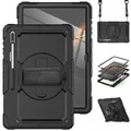 Für Samsung Galaxy Tab S10 / S9 / S8 Ultra 360 Grad Schwarz Tablet Tasche Hülle