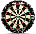 Carromco Dartscheibe Winmau Borsten Dart Scheibe Pro SFB, Darts, Steeldart, Sisal Dartboard mit 3 Stahldarts & 3 Softdarts