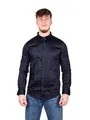 Armani Exchange Herren Smart Stretch Satin Freizeithemd, Blau, L