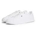 Tommy Hilfiger ICON COURT LIGHT ESS Sneaker, Freizeitschuh, Halbschuh, Schnürschuh, weich gepolsterter Schaftrand weiß 43 EU