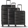 REDOLZ Essentials 10 Trolley Set 3-teilig Black Metallic 2 schwarz 55cm