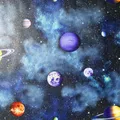 Tapete Planeten Sterne Sonnensystem 3D blau Kinderzimmer Wandtapete Sonne Mond