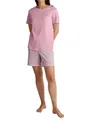 CALIDA Sweet Dreams Kurz-Pyjama Damen, aus 100% Baumwolle, Hose mit stoffbezogenem Gummibund