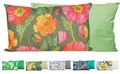 JACK Outdoor Lounge Kissen 30x50cm Motiv Dekokissen inkl. Füllung Wasserfest Sitzkissen Garten Stuhl, Farbe:Floral Grün