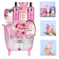 Badeset für Frau 8 tlg Kirschblüten Jasmin Duft Pflegeprodukte