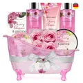 Badeset für Frau 8 tlg Kirschblüten Jasmin Duft Pflegeprodukte