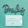 30. Geburtstag - Lettering Surprise - Quadratische Geldgeschenkkarte mit Applika