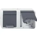 Gira - Steckdose 2-fach waager. 478130 AP Grau