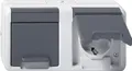 Gira 478130 SCHUKO-Doppelsteckdose 16 A 250 V~ waagerecht mit Klappdeckel WG AP,