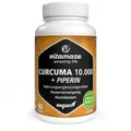 Kurkuma 10.000 mg hochdosiert in nur 1 Kapsel mit Piperin + Curcumin, 90 Kapseln bioaktivem Curcuma Extrakt für 3 Monate, Nahrungsergänzungsmittel ohne Zusatzstoffe
