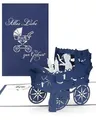 3D Karte zur Geburt Junge - Kinderwagen“ - Pop-Up Karten zur Geburt - Glückwunschkarte zum 1. Geburtstag als Gutschein, kleines Geschenk, Geschenkgutschein & Geschenkverpackung