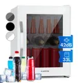 Weinkühlschrank Getränkekühlschrank Minibar 33 L Weinflaschen Glastür LED Weiß