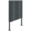 AL Briefkastensysteme 20 Fächer Premium Stand Briefkasten Anlage in RAL 7016 Anthrazit Grau, Post A4, robust, wetterfest, Artikelnummer: 132P20S2P7016
