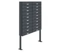 AL Briefkastensysteme Standbriefkasten 20 Fach Premium Briefkasten A4 in RAL 7016 Anthrazit Grau wetterfest