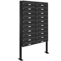 20er Premium Standbriefkasten RAL 7016 freistehend Postkasten Ständer 2x10