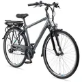 Telefunken E-Bike XT481 mit 21-Gang Shimano Kettenschaltung - Hinterrad-Motor 250W 10Ah, 36V Akku - Grau/Dunkelgrau