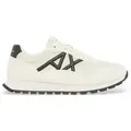 A|X Armani Exchange für Herren. XM001960AF19388M0017 Off-White Turnschuhe mit Kontrastlogo (42), Weiß, Wohnung, Schnürsenkel, Lässig