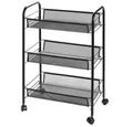 Home Collective Küchenregal Rollwagen mit 3 Ebenen, Platzsparend, 3-stöckiger Schrank auf Rollen, geräumige Regale im modularen Design, 27,5x45x63,5 cm, Schmal, schwarz