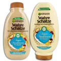 2 er Haarpflegeset Garnier Wahre Schätze Argan-Mandelcreme Reichhaltiges Creme-Shampoo + Spülung 250 +200 ml