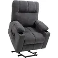 HOMCOM Sessel mit Aufstehhilfe Polyester Metall Dunkelgrau 91L x 95B x 109H cm