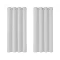 Deconovo Vorhänge Vorhang Verdunkelung Kälteschutz Gardinen Wohnzimmer Blickdicht Vorhang, 138x117 cm(HöhexBreite), Silber Grau, 2er Set