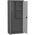 PROREGAL Putzmittelschrank AMEGO HxBxT 180 x 80 x 40 cm 3x Fachboden Grau-Anthrazit Metallschrank Haushaltsschrank