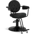 Friseurstuhl Mit Hydraulikpumpe 360° Drehbar, Friseureinrichtung Barber Chair Höhenverstellbar, Barber Stuhl Friseursessel Pvc Kunstleder Vintage, 3159 (schwarz) - Barberpub