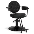 BarberPub Friseurstuhl Friseureinrichtung 3159 (Schwarz)