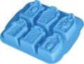 FIESTAS GUIRCA | Silikonform für 6 Grabsteine (21x18 cm) - Tischdekoration für Halloween und Themenpartys - Ideal zum Backen von Grusel-Keksen und Feiern - Blau