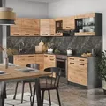 Vicco - Eckküche Rick, Anthrazit/goldkraft Eiche, 267 X 167 Cm , Ap Schwarz