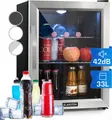 Klarstein Mini Kühlschrank mit Glastür, Mini-Kühlschrank für Zimmer, Getränkekühlschrank Klein mit Verstellbaren Ablagen, Kleiner Kühlschrank 33 Liter, Indoor/Outdoor Kühlschrank Leise