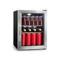 Klarstein Mini Kühlschrank mit Glastür, für Zimmer, Getränkekühlschrank Klein mit Verstellbaren Ablagen, 33 Liter, Indoor/Outdoor Kühlschrank Leise